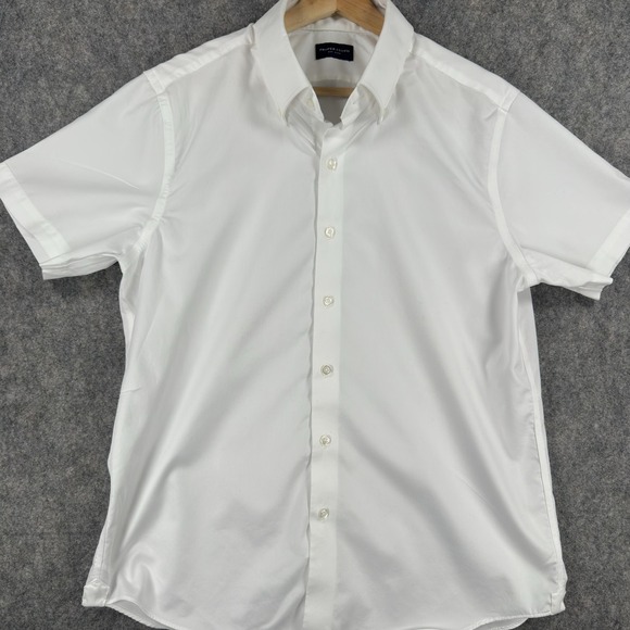 Proper Cloth Lot Of 2 Shirts Mens 17.5 White Short Sleeve Button Down Cotton - Picture 12 of 16